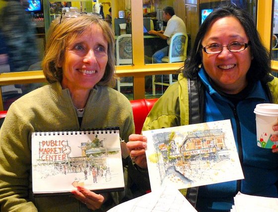 Jane & Gail w sketches.JPG